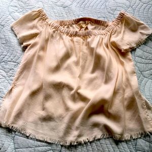 Cloth & Stone pale pink on or off shoulder top